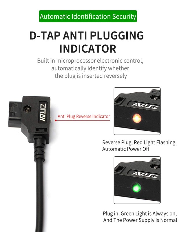 D-Tap to BMPCC 4K 6K Power Cable, Straight Cord, Blackmagic Pocket Cinema Cam gallery