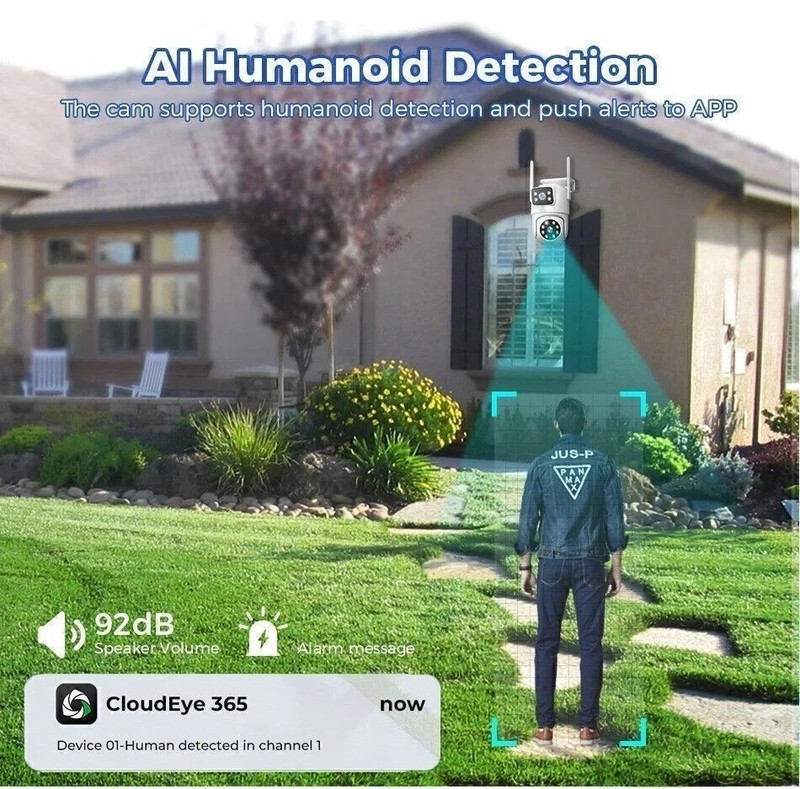 Dual Lens 5GHz WiFi Security Camera System 10CH NVR Wireless Outdoor Waterproof gallery