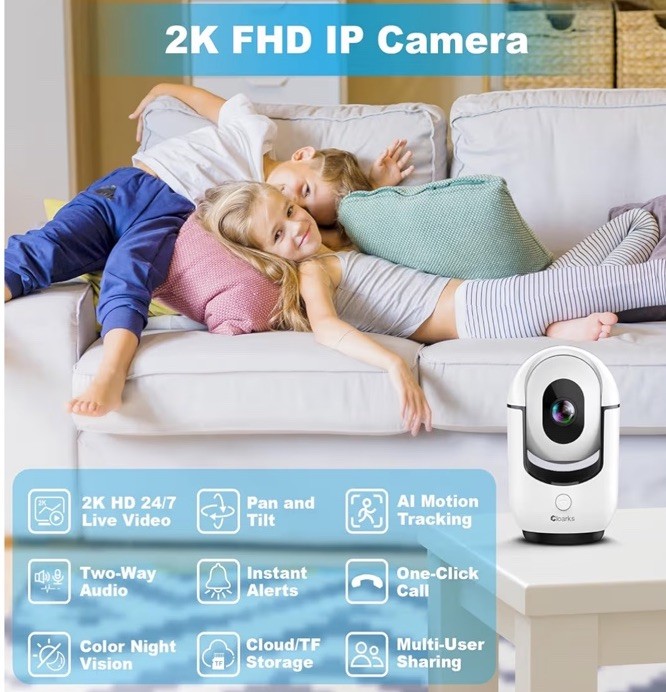 2K Pan/Tilt Security Camera, Wifi Indoor Camera for Home Security with AI Motion gallery