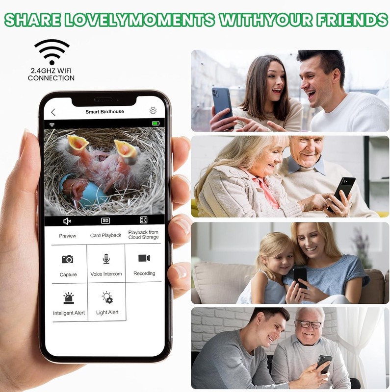 Bird Houses Camera, 4mp Solar Bird House with Camera, 2.4g WiFi Live View, Night gallery