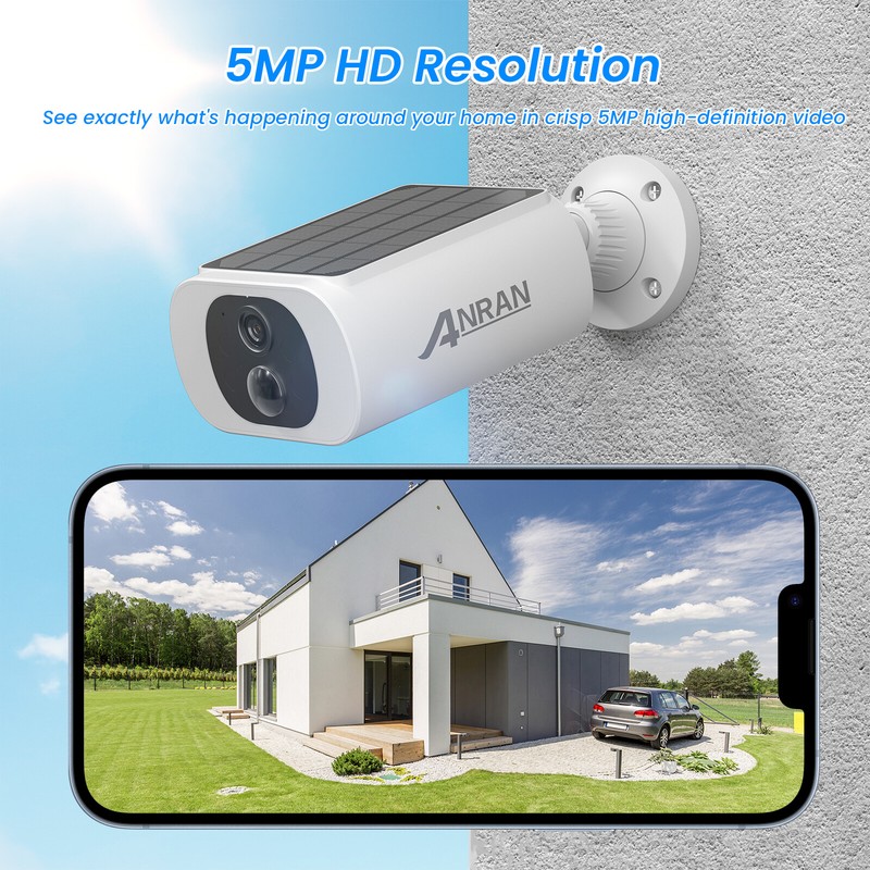 ANRAN 5MP Solar Battery Wireless Security Camera System Outdoor WiFi Home Camera gallery