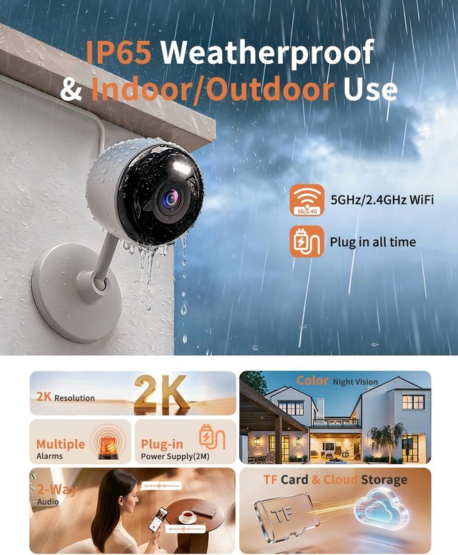 2K Security Cameras 4pk 5G WiFi Indoor Outdoor K07 gallery