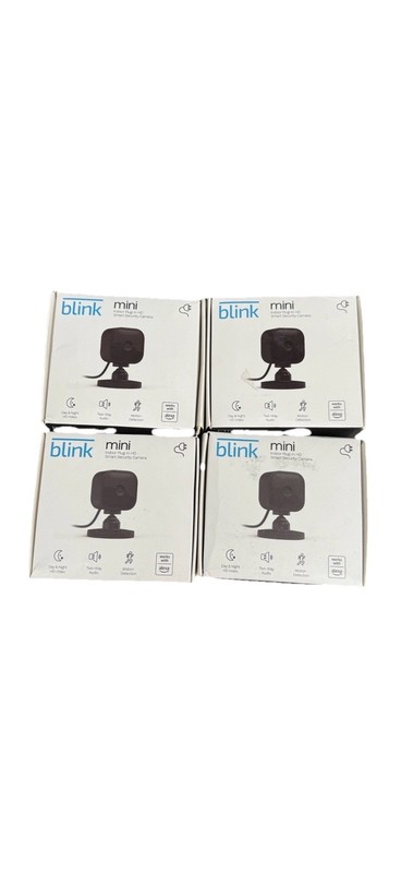 *Blink Mini Indoor Camera! Small Camera Big Peace of Mind Lot Of 4 Black