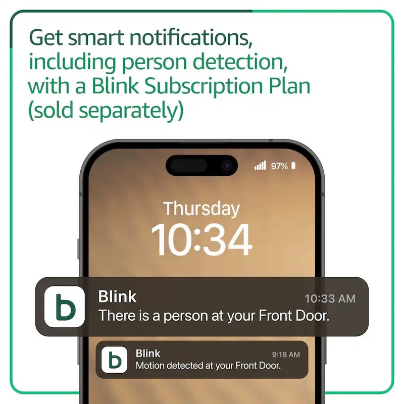 Blink Video Doorbell two year battery Sync Module included Black Latest 2nd gen gallery
