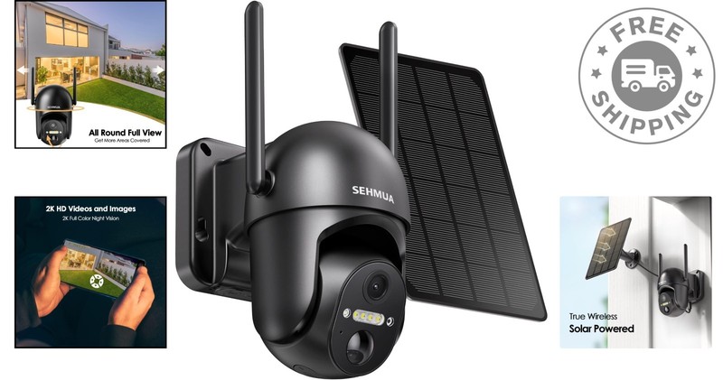 Waterproof Solar Wireless Camera - 2K Night Vision & Motion Alerts gallery