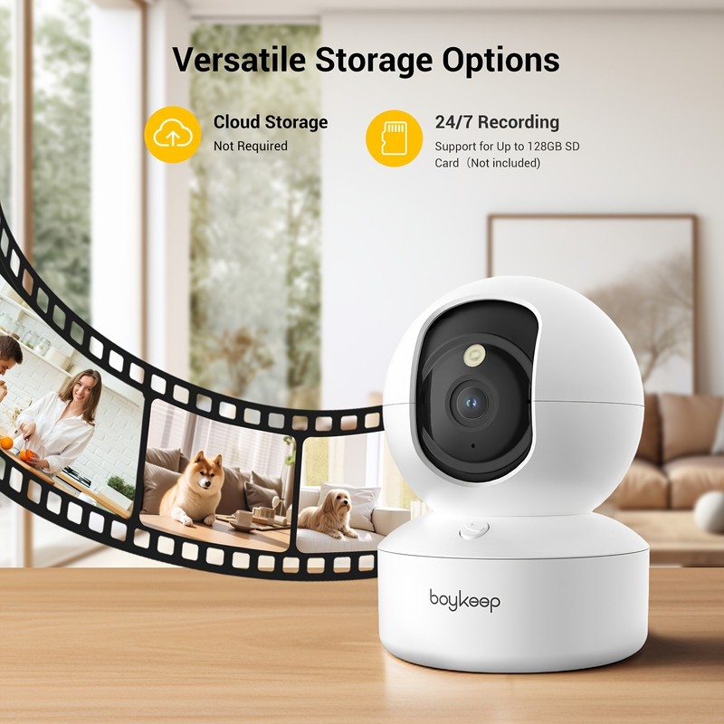 2pcs Boykeep Pet Camera 1296P Offers Two-Way Video, Supports 2.4G/5G Wifi gallery