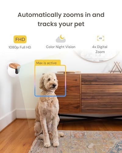 Mini Pet Camera with Barking Alerts, Cat/Dog Tracking, 2-Way Speaker, No Subscri gallery