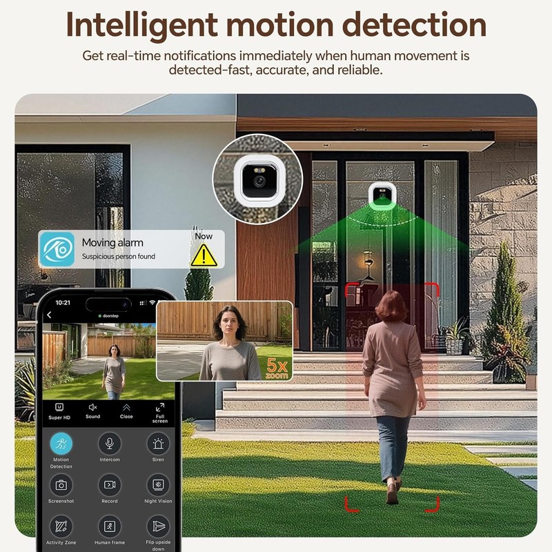 3MP 2K Window Camera, 2.4GHz & 5GHz WiFi Indoor Cameras for Home Security with F gallery