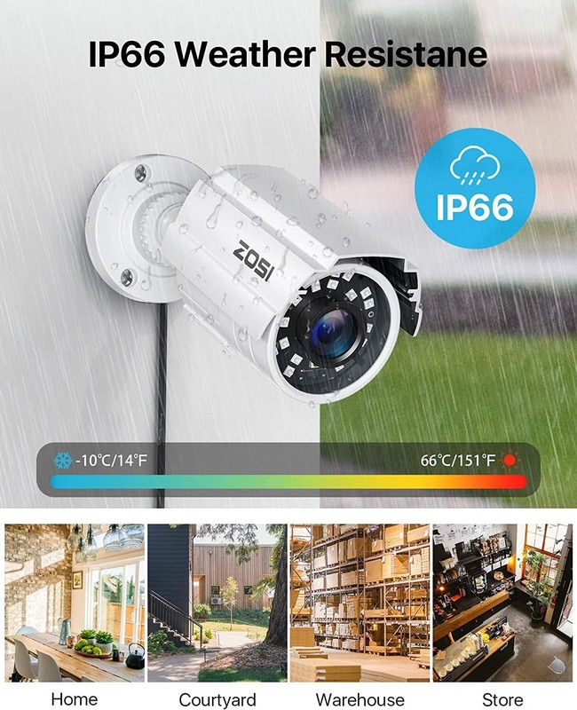 4 cámaras de seguridad para exteriores 1080P Video de visión nocturna con cable gallery