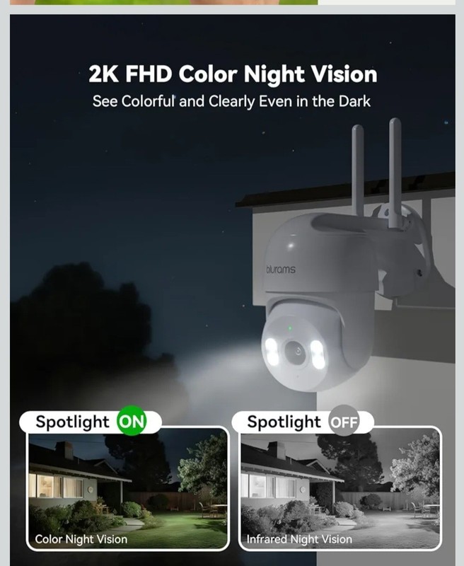 blurams 2Pack Security Cameras Outdoor Wired, 2K 360° PTZ Outdoor Security Ca... gallery