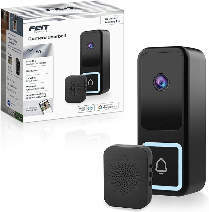 Feit Electric Camera Doorbell - WiFi, Google Home, Alexa - Brand New