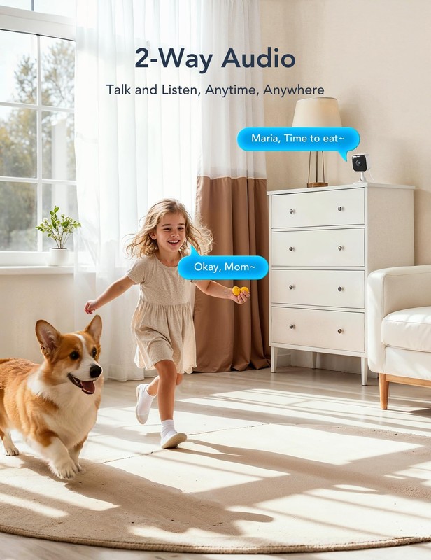 GNCC 2K Indoor Cameras for Home Security with Phone App, 2.4G/5G Mini Pet Cam... gallery
