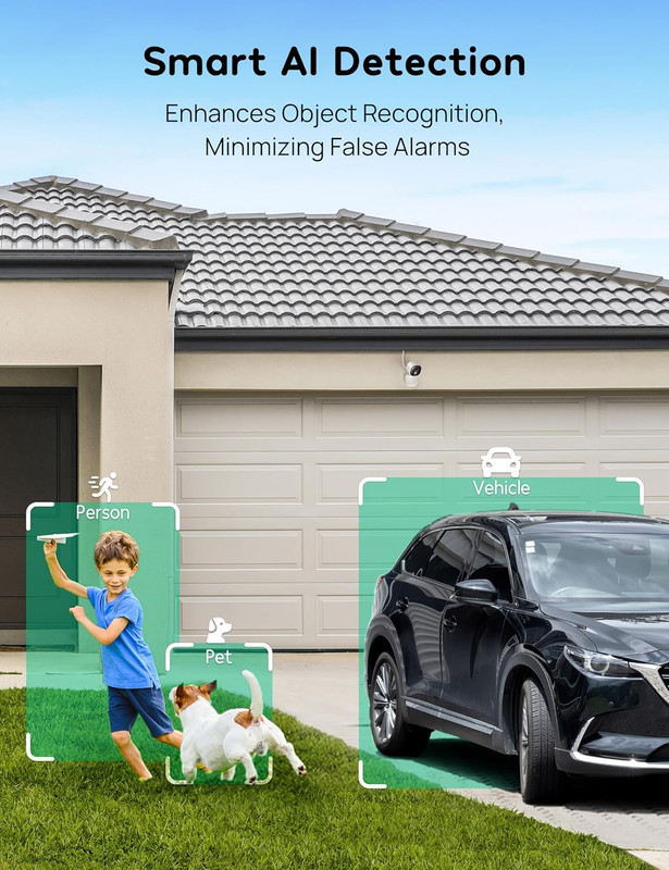 Security Cameras Outdoor, Wired 2K Wi-Fi Cameras for Home Security, 2.4G Indoor gallery