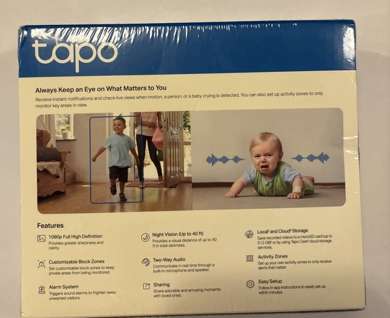 TP-Link Tapo Home Security 1080p Full HD Wi-Fi Camera Black C101 gallery