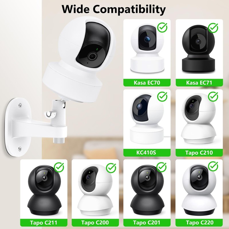 2Pack Adhesive Wall Mount Bracket Compatible with Kasa Indoor Pan/Tilt Smart ... gallery