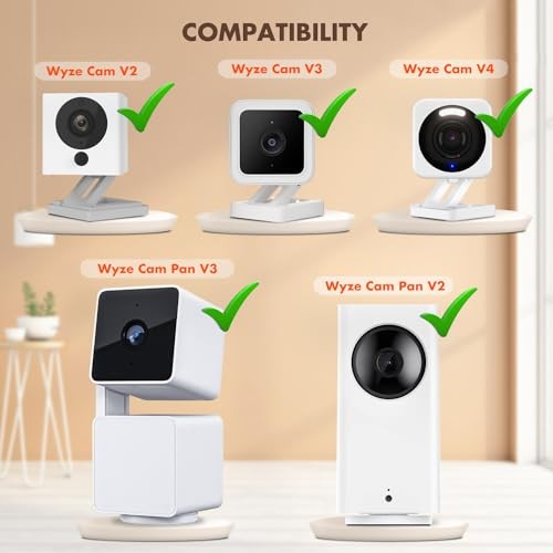 2x Metal Corner Mount for Wyze Cam Pan V3 V2 V4 Indoor Outdoor White gallery