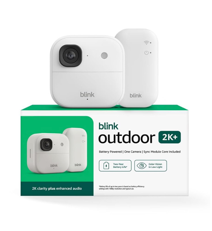 Blink Outdoor 2K+ (newest model) – Wireless smart security 1 camera – NEW, WHITE
