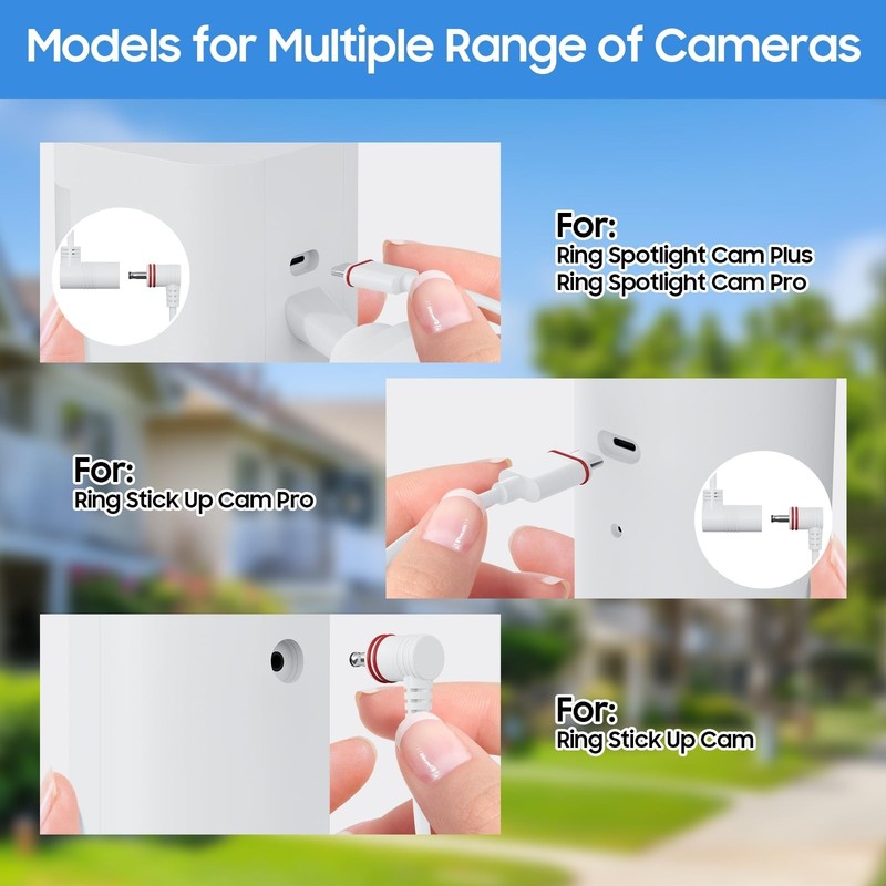 2 Pack 5W Solar Panels for Ring Security Camera, Waterproof Charger with 10FT Ca gallery
