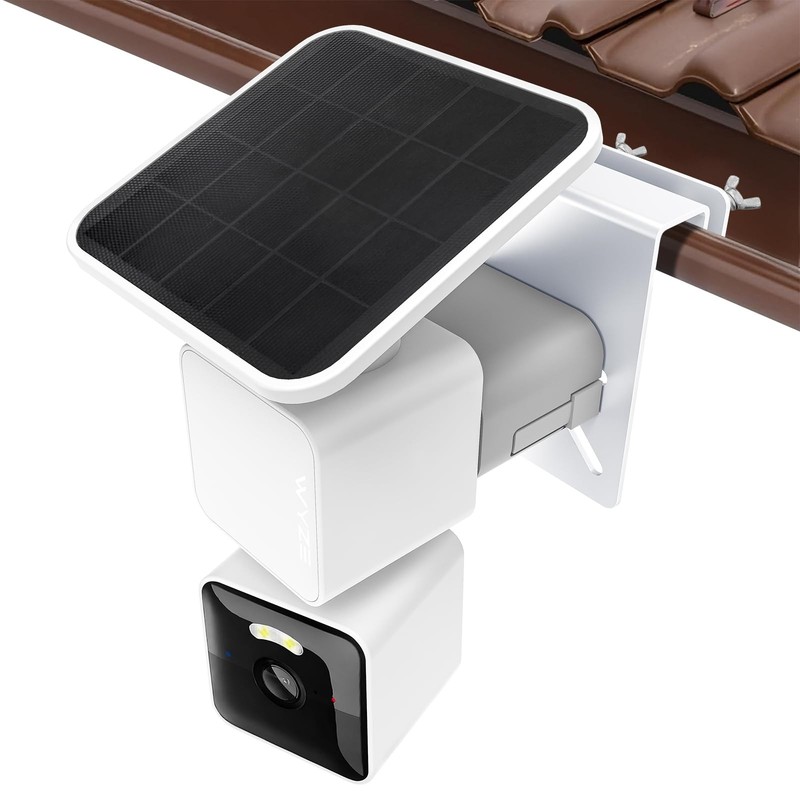 Gutter Mount Compatible with WYZE Solar Cam Pan, Rust-Proof Metal Outdoor Mou…