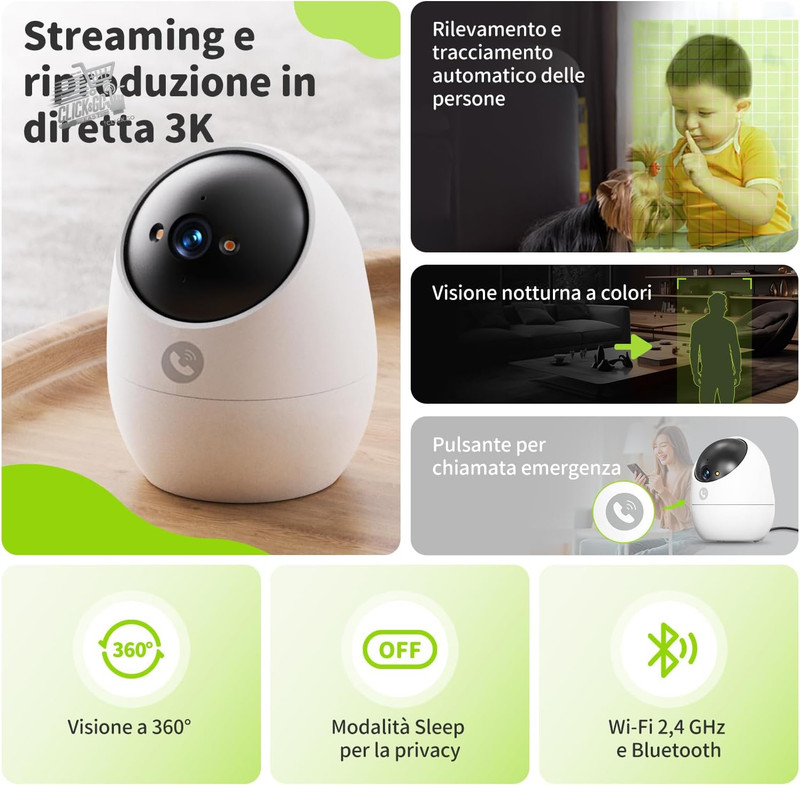 Indoor Wi-Fi Camera 360° Surveillance FHD 1080P Night Vision Baby Monit gallery
