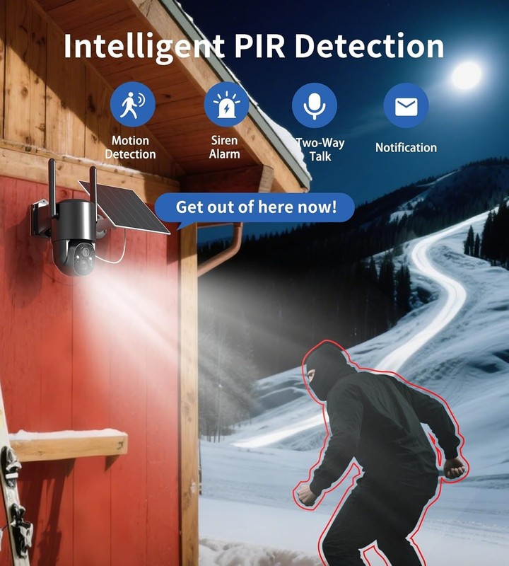 4G LTE Cellular Security Camera: No WiFi Security Camera Outdoor Solar Built-... gallery