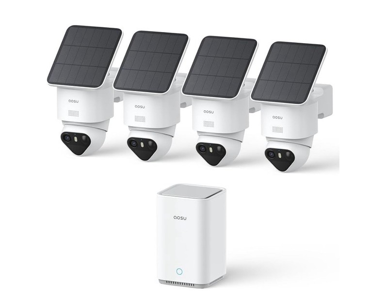 aosu Security Cameras Outdoor Wireless, 4 Cam-Kit, No Subscription Required,