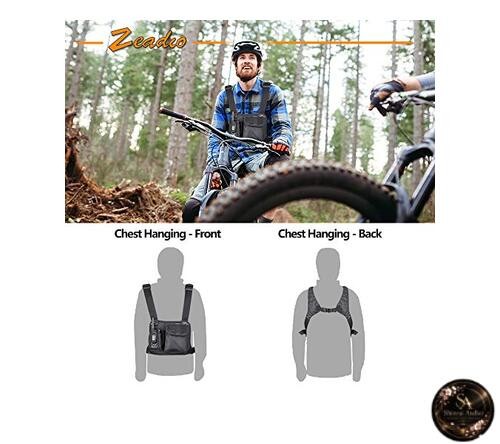Zeadio Walkie Talkie Chest Bag with Adjustable Pockets and Harness Belt gallery