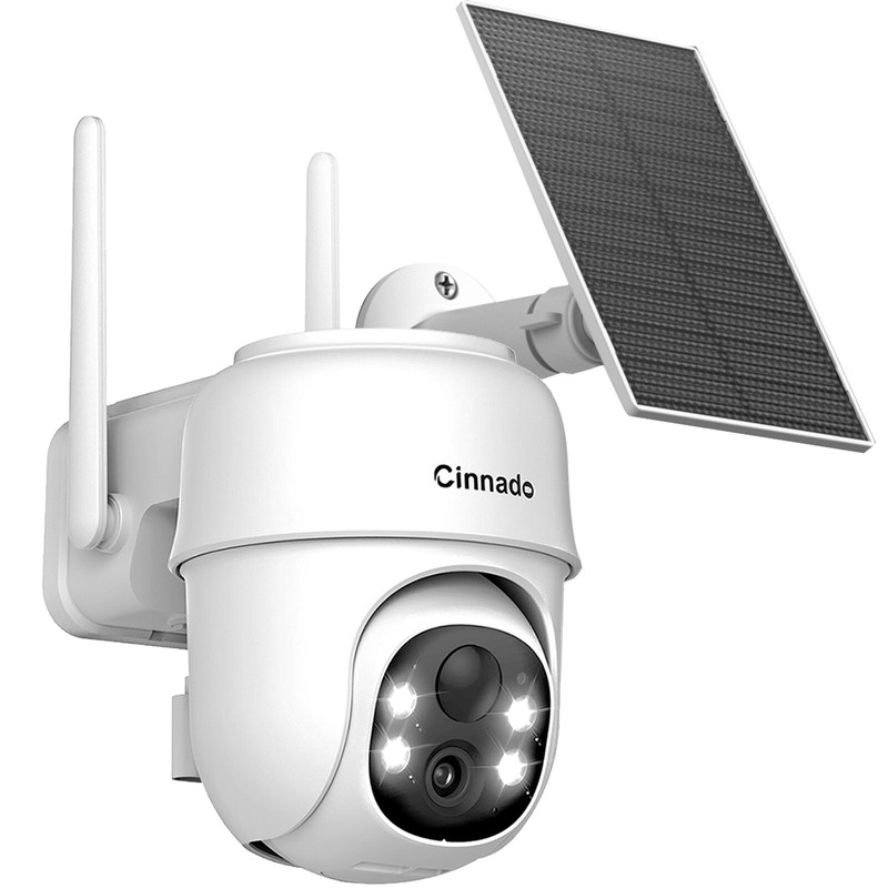 Cinnado 2K 4MP Solar Security Camera Outdoor 360° PTZ Wireless WiFi Solar Camera