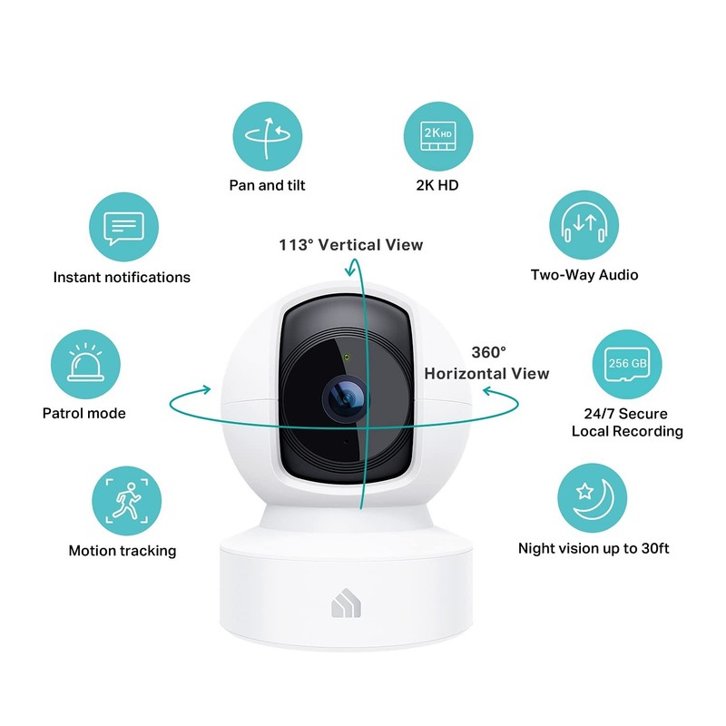 4MP 2K Wired Outdoor Security Camera & 2K QHD Pan/Tilt Indoor Camera Bundle gallery