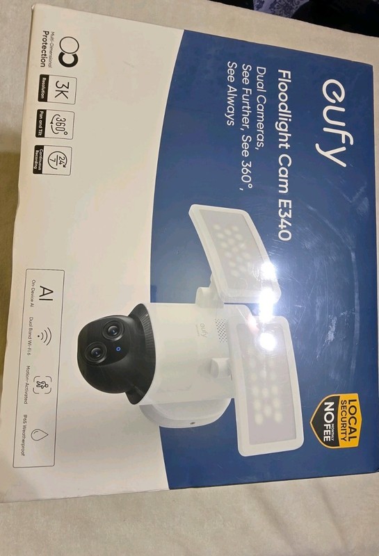 Eufy Floodlight Cam E340 Dual Cameras,see Further,see 360 See Always