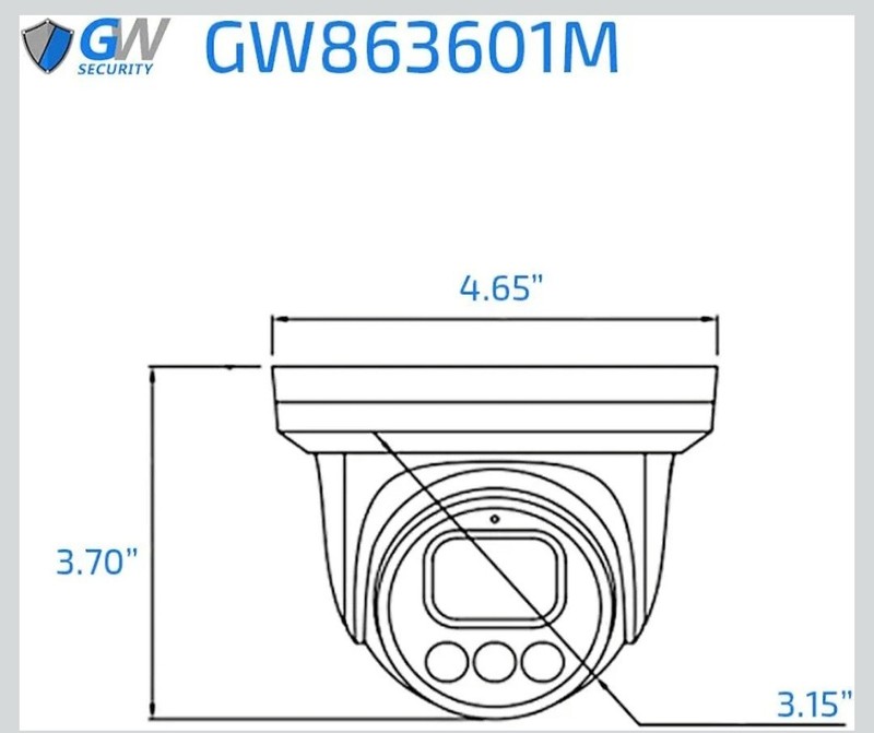 GW Security GW863601M 4K 8MP PoE Turret IP Camera AI Face Detection Mic NDAA gallery