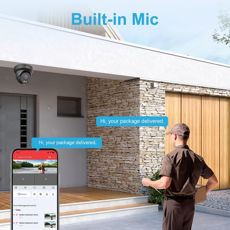 4MP PoE Camera Black, Turret Security IP Camera Outdoor Wired gallery