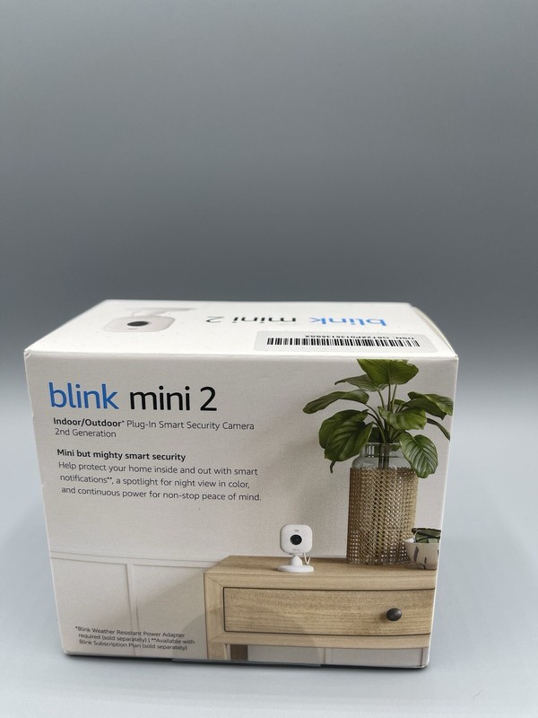 Blink Mini 2 Indoor and Outdoor Plug-in Smart Security Camera HD Day + Night New