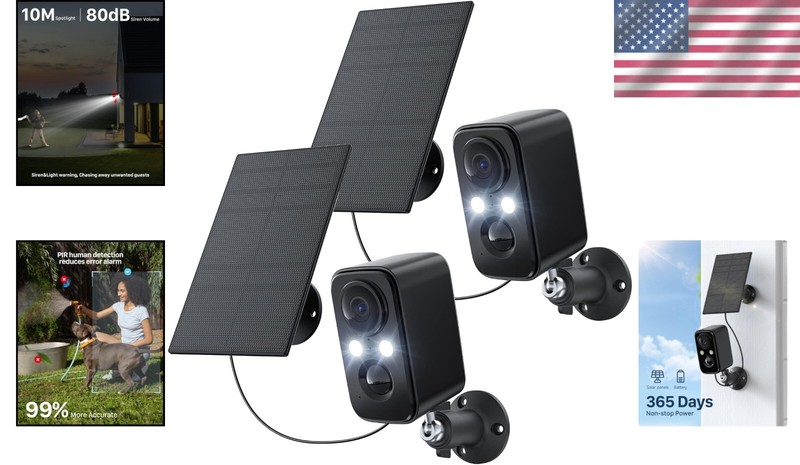 Advanced Wireless Security Camera with 5000mAh Solar Battery and Motion Alerts gallery