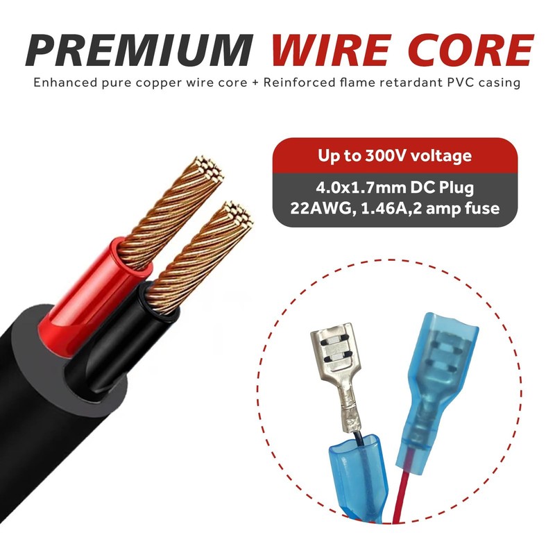 79-Inch Trail Camera Power Cable: 4.0X1.7Mm DC Plug, External Power Cord, Compat gallery
