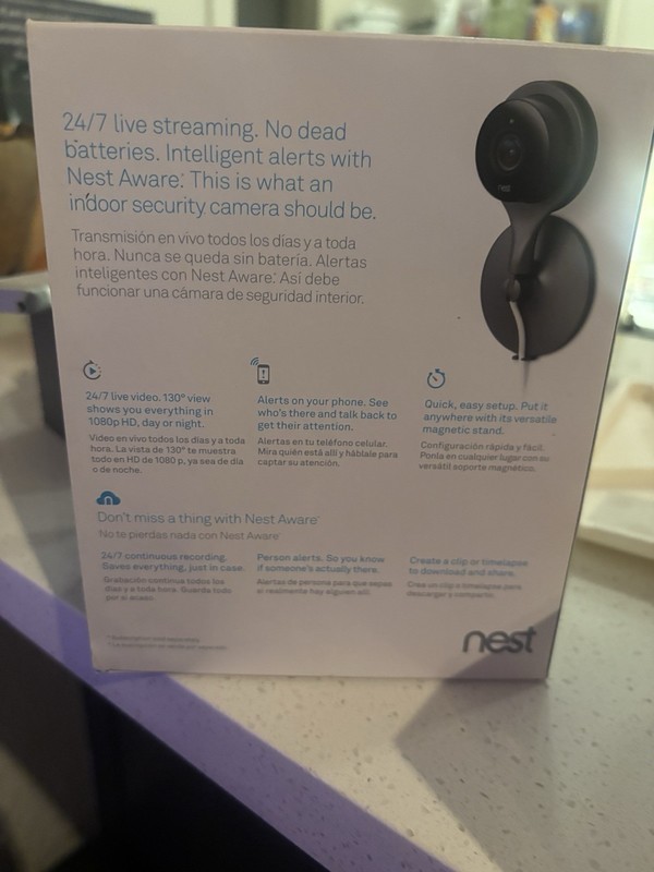 Nest Cam Indoor 1st generation unused open box gallery