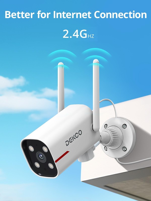 4 Pack Wired Home Camera Outdoor with 2K Color Night Vision, Pan Rotating 180... gallery