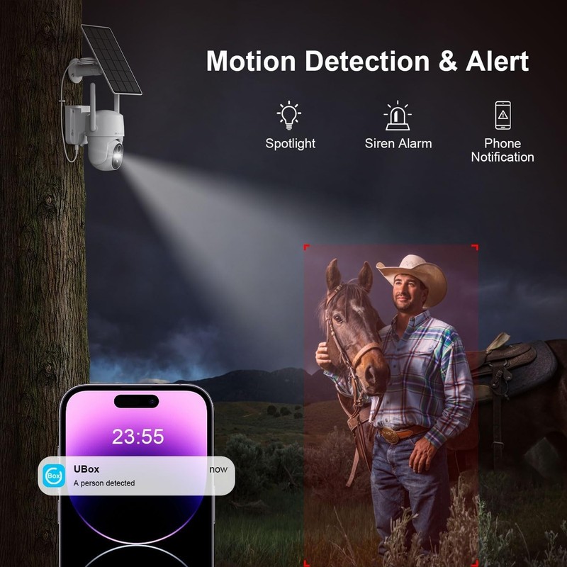 4G LTE Solar-Powered Outdoor Camera with 2K HD & 360° PTZ for Enhanced Security gallery