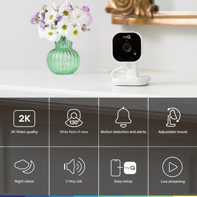 Peace of Mind: 2K Smart Indoor Security Camera with 2-Way Audio & Motion Alerts gallery