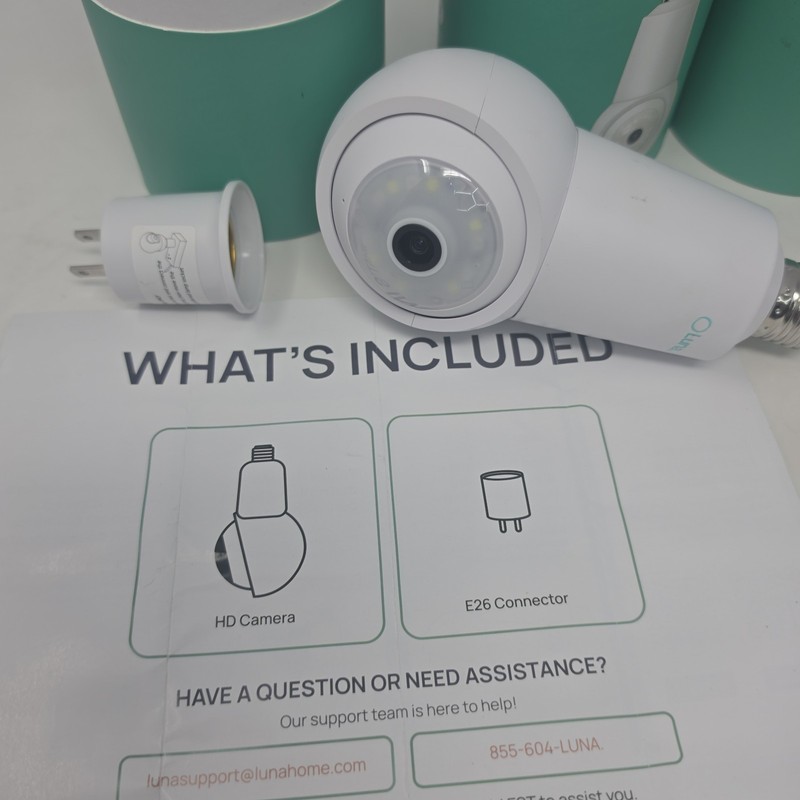 Luna Bright Eye HD Bulb Camera Wireless Night Vision Wi-Fi Lot Of 2 gallery