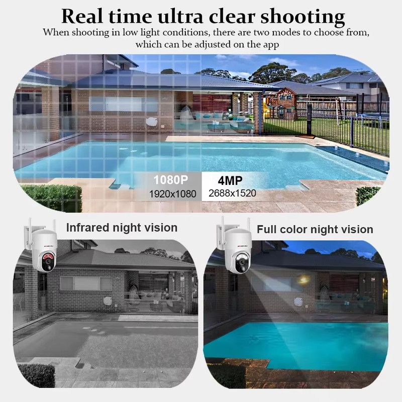 LS VISION 4MP Solar Wireless Security Camera Outdoor Solar Monitor Camera Night gallery