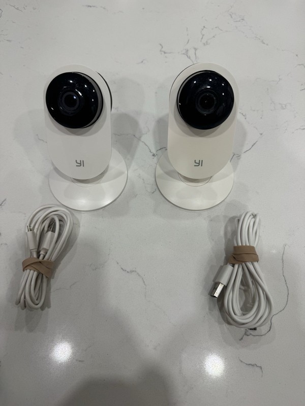 Pair of YI YHS-113-IR Home Black Security Cameras, 2.4Ghz Indoor Cameras