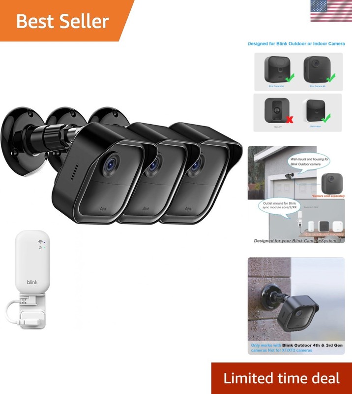Weatherproof Blink Outdoor Camera Mount – 3 Pack with 360° Adjustable Design