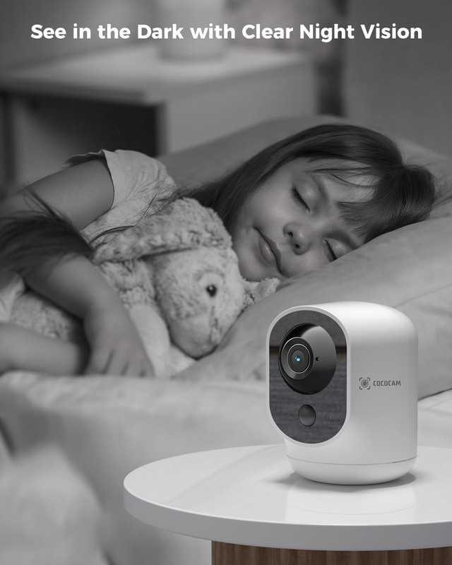 2K Indoor Pan/Tilt Security Camera with 5200mAh Battery, WiFi Camera,Wireless... gallery