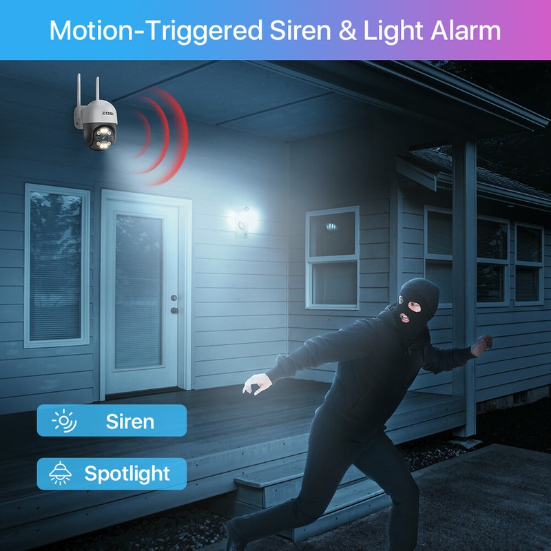 ZOSI 8CH 3MP Wireless Security Camera System 2K WIFI NVR Outdoor IP Audio Record gallery