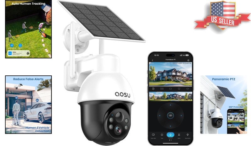 Outdoor Solar-Powered Wireless Camera System with Night Vision and Voice Control gallery