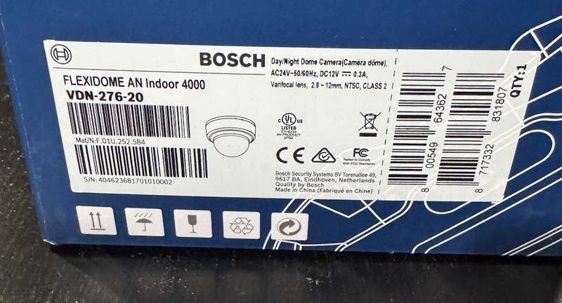 Bosch VDN Series VDN-276-20 Integrated Day/Night Dome Camera NEW gallery