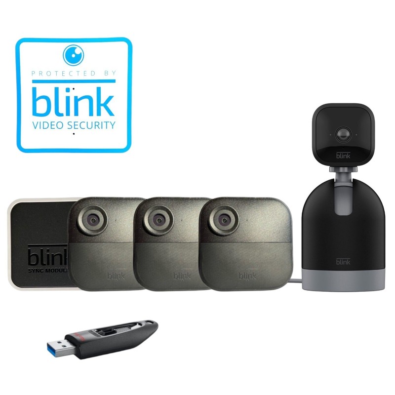 Blink Outdoor 4 Wireless Security Camera System with wired Pan-Tilt Indoor Cam