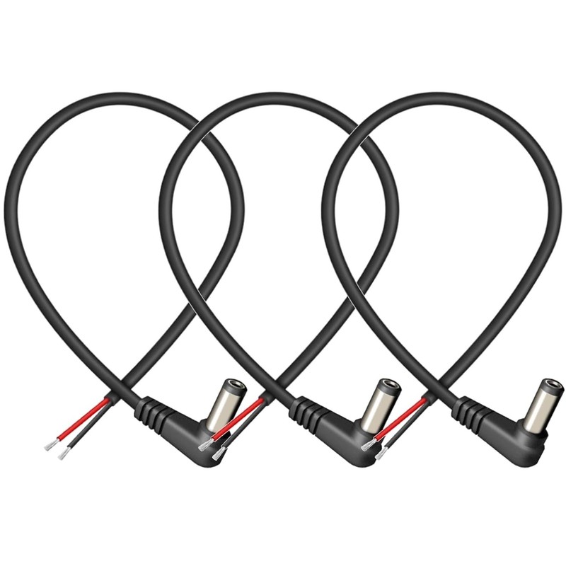 3PCS 0.3M/1FT 18AWG 90 Degree Right Angle DC Power 5.5mm x