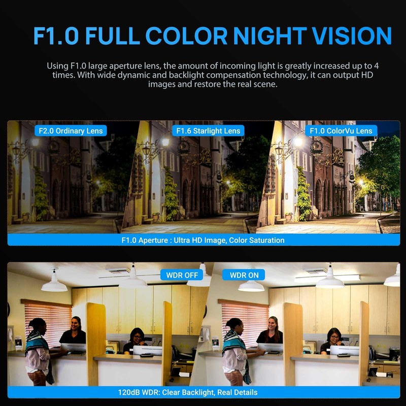 5MP Full Color POE IP Security Camera,AI Human/Vehicle Detection,98ft Color N... gallery